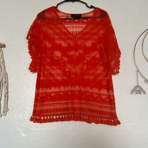 Laundry By Shelli Segal Size large orange cover up blouse